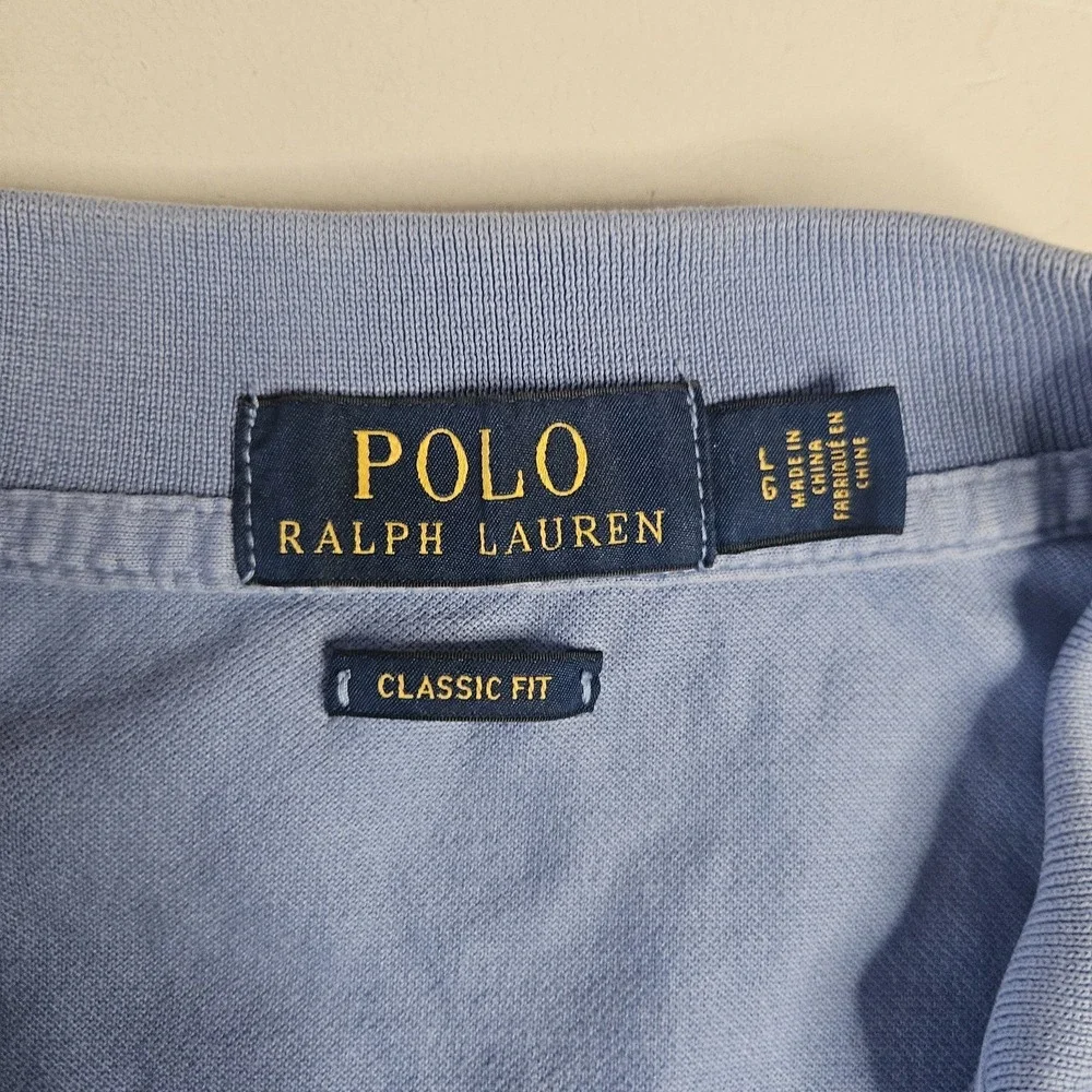 Polo Ralph Lauren Mens Shirt Large‎ Blue Classic Fit Pony Logo